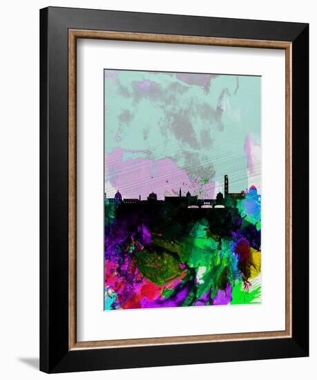 Florence Watercolor Skyline-NaxArt-Framed Art Print