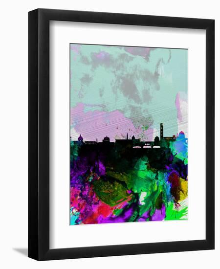 Florence Watercolor Skyline-NaxArt-Framed Art Print