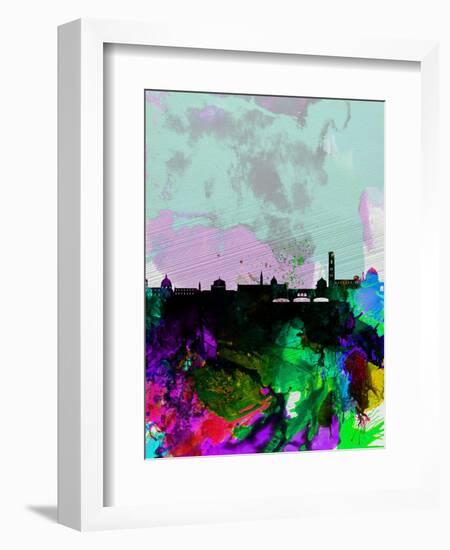 Florence Watercolor Skyline-NaxArt-Framed Art Print