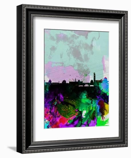 Florence Watercolor Skyline-NaxArt-Framed Art Print