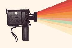 Movie Camera Rainbow-Florent Bodart-Giclee Print