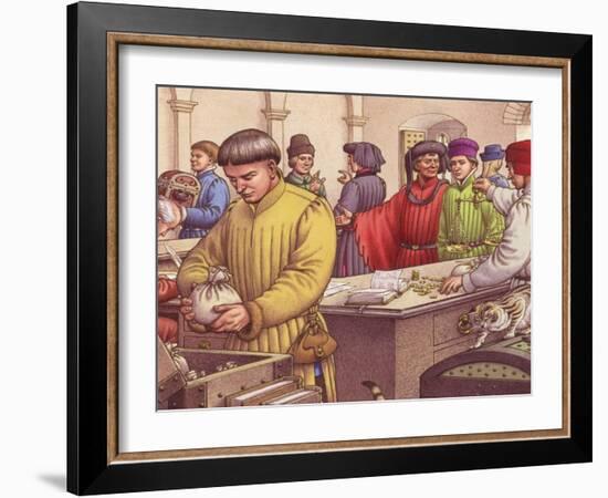 Florentine Bank in the Early 15th Century-Pat Nicolle-Framed Giclee Print