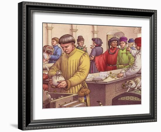 Florentine Bank in the Early 15th Century-Pat Nicolle-Framed Giclee Print