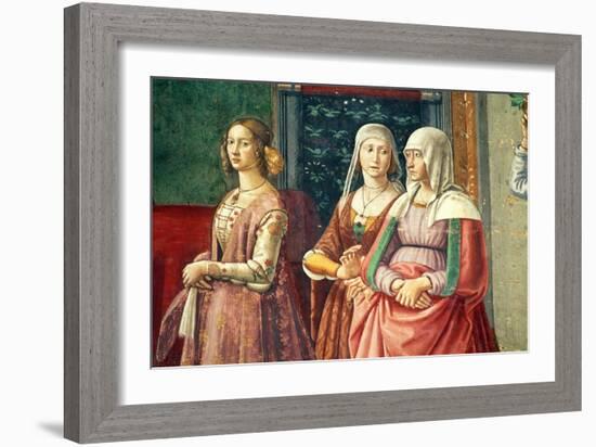 Florentine Ladies, from the Birth of St. John the Baptist (Detail)-Domenico Ghirlandaio-Framed Giclee Print