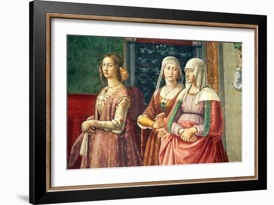 Florentine Ladies, from the Birth of St. John the Baptist (Detail)-Domenico Ghirlandaio-Framed Giclee Print