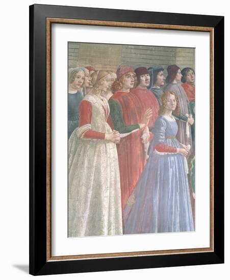 Florentine Onlookers, from the Cycle of St. Francis, Sassetti Chapel, 1483-Domenico Ghirlandaio-Framed Giclee Print