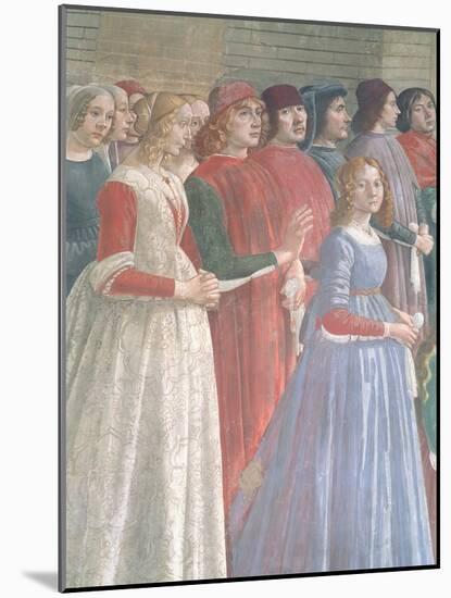 Florentine Onlookers, from the Cycle of St. Francis, Sassetti Chapel, 1483-Domenico Ghirlandaio-Mounted Giclee Print
