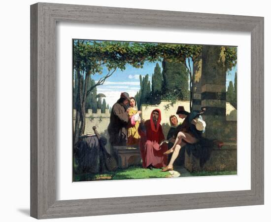 Florentine Troubadours in the 14th Century, 1860-Vincenzo Cabianca-Framed Giclee Print