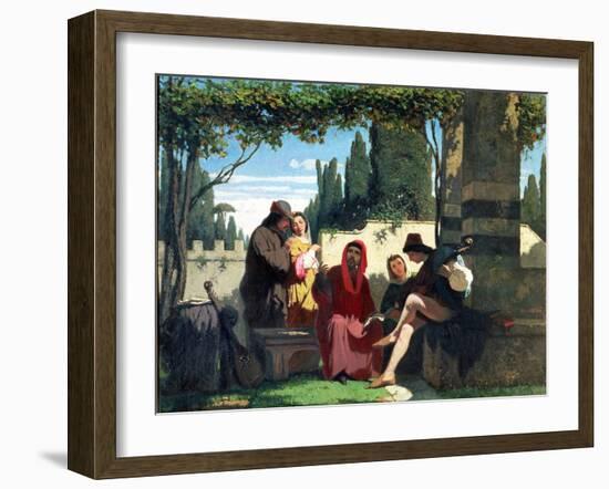 Florentine Troubadours in the 14th Century, 1860-Vincenzo Cabianca-Framed Giclee Print