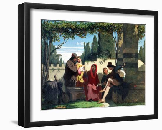 Florentine Troubadours in the 14th Century, 1860-Vincenzo Cabianca-Framed Giclee Print