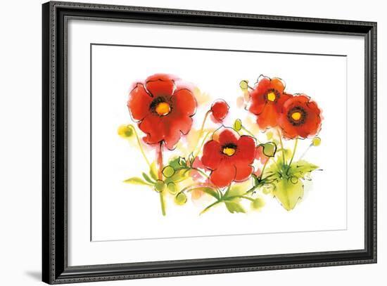 Flores Rojas VI-Shirley Novak-Framed Art Print