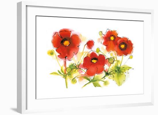 Flores Rojas VI-Shirley Novak-Framed Art Print