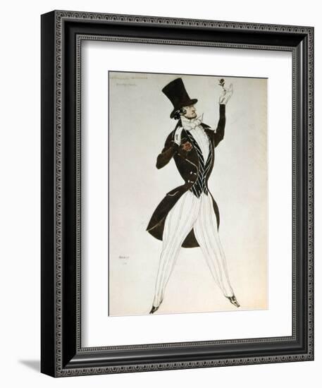 Florestan, Design for a Costume for the Ballet Carnival Composed by Robert Schumann, 1919-Leon Bakst-Framed Giclee Print