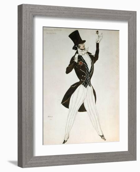 Florestan, Design for a Costume for the Ballet Carnival Composed by Robert Schumann, 1919-Leon Bakst-Framed Giclee Print