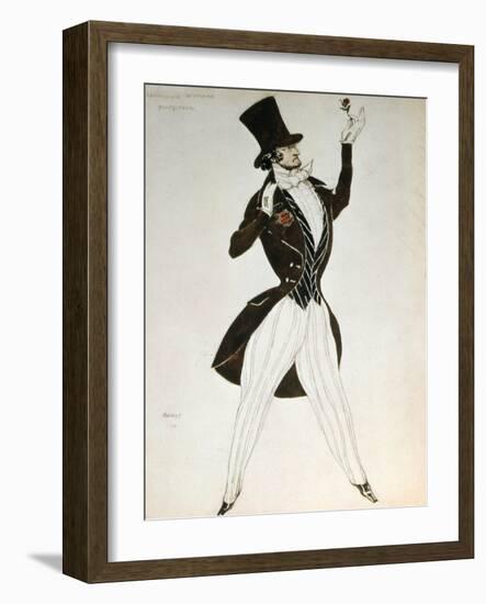 Florestan, Design for a Costume for the Ballet Carnival Composed by Robert Schumann, 1919-Leon Bakst-Framed Giclee Print