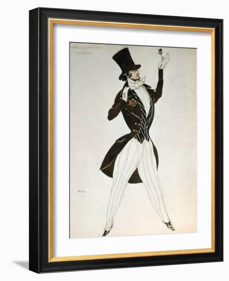 Florestan, Design for a Costume for the Ballet Carnival Composed by Robert Schumann, 1919-Leon Bakst-Framed Giclee Print