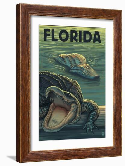 Florida - Alligators-Lantern Press-Framed Art Print