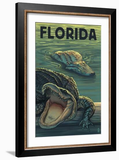 Florida - Alligators-Lantern Press-Framed Art Print