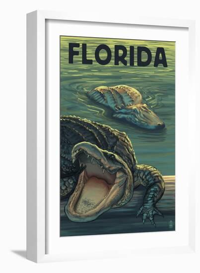 Florida - Alligators-Lantern Press-Framed Art Print