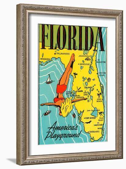 Florida, America's Playground-null-Framed Art Print