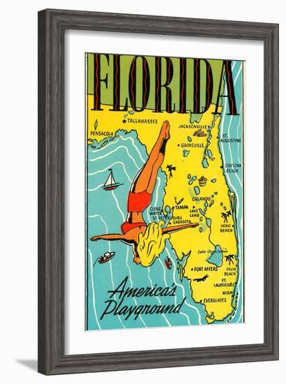 Florida, America's Playground-null-Framed Art Print