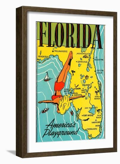 Florida, America's Playground-null-Framed Art Print