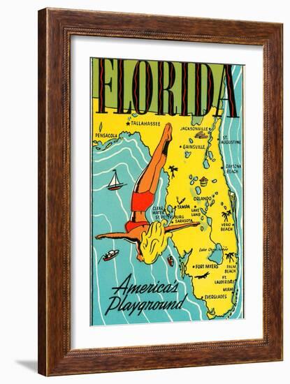 Florida, America's Playground-null-Framed Art Print