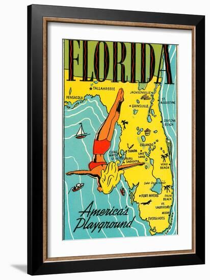 Florida, America's Playground-null-Framed Art Print