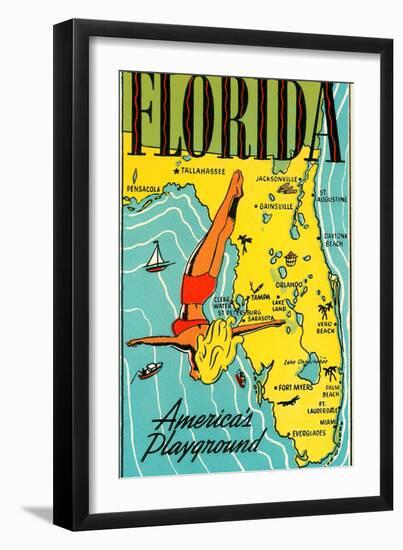 Florida, America's Playground-null-Framed Art Print