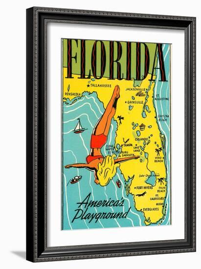 Florida, America's Playground-null-Framed Art Print