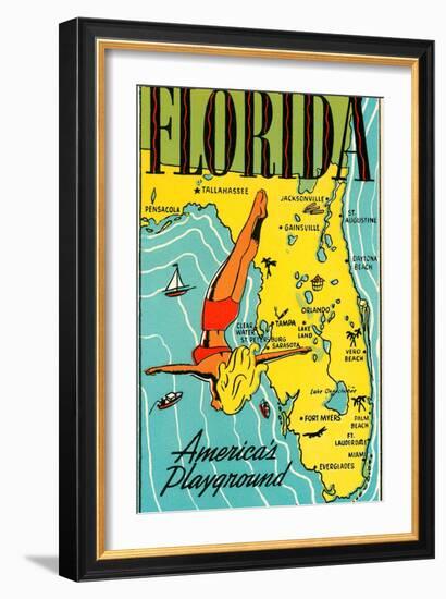 Florida, America's Playground-null-Framed Art Print