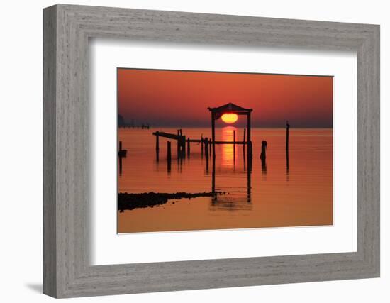 Florida, Apalachicola, Old Boat House at Sunrise on Apalachicola Bay-Joanne Wells-Framed Photographic Print