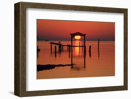 Florida, Apalachicola, Old Boat House at Sunrise on Apalachicola Bay-Joanne Wells-Framed Photographic Print