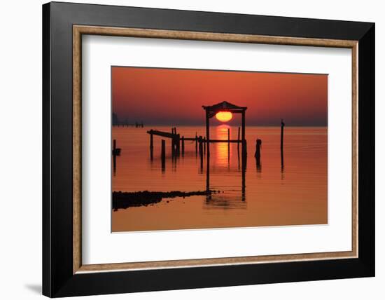 Florida, Apalachicola, Old Boat House at Sunrise on Apalachicola Bay-Joanne Wells-Framed Photographic Print