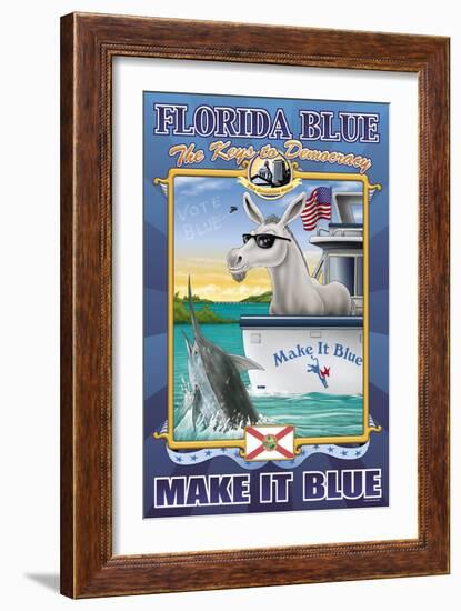 Florida Blue, The Keys to Democracy-Richard Kelly-Framed Art Print