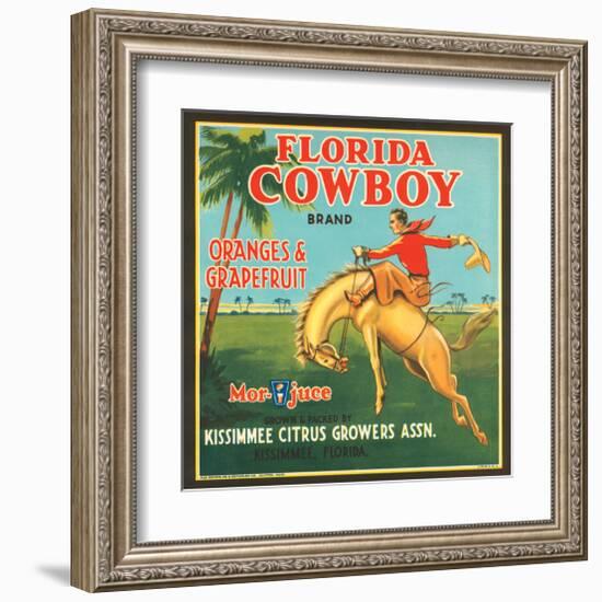 Florida Cowboy Brand Oranges & Grapefruits-null-Framed Art Print