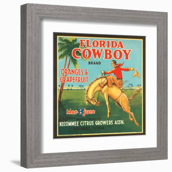 Florida Cowboy Brand Oranges & Grapefruits-null-Framed Art Print