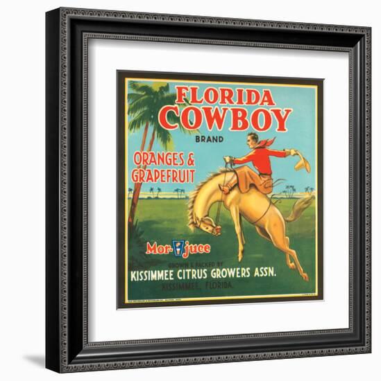 Florida Cowboy Brand Oranges & Grapefruits-null-Framed Art Print