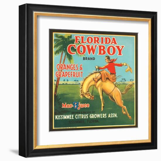 Florida Cowboy Brand Oranges & Grapefruits-null-Framed Art Print
