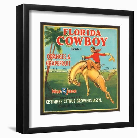 Florida Cowboy Brand Oranges & Grapefruits-null-Framed Art Print