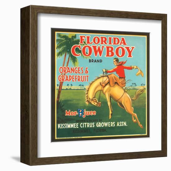 Florida Cowboy Brand Oranges & Grapefruits-null-Framed Art Print