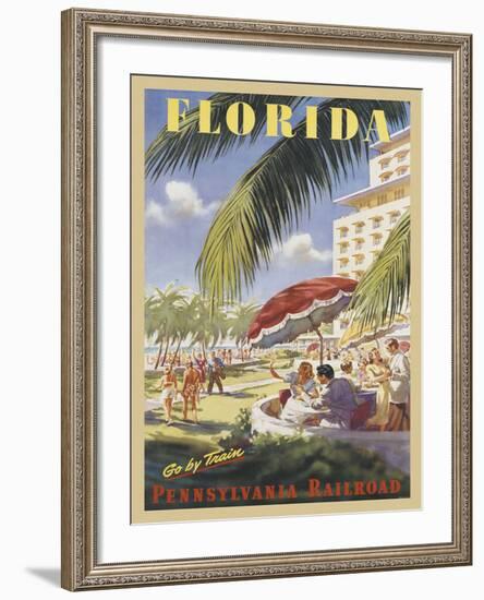 Florida Go by Train-Vintage Poster-Framed Art Print