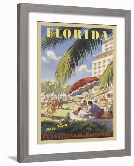 Florida Go by Train-Vintage Poster-Framed Art Print