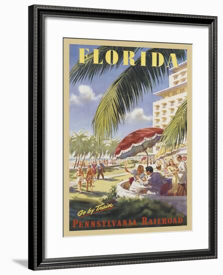 Florida Go by Train-Vintage Poster-Framed Art Print