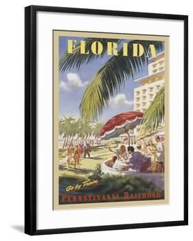 Florida Go by Train-Vintage Poster-Framed Art Print