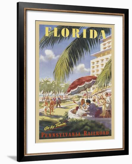 Florida Go by Train-Vintage Poster-Framed Art Print