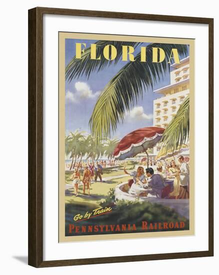 Florida Go by Train-Vintage Poster-Framed Art Print