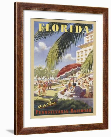 Florida Go by Train-Vintage Poster-Framed Art Print