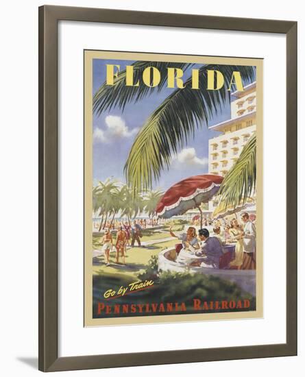 Florida Go by Train-Vintage Poster-Framed Art Print