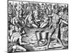 Florida Indians Saturibo War Council-Jacques Le Moyne-Mounted Giclee Print